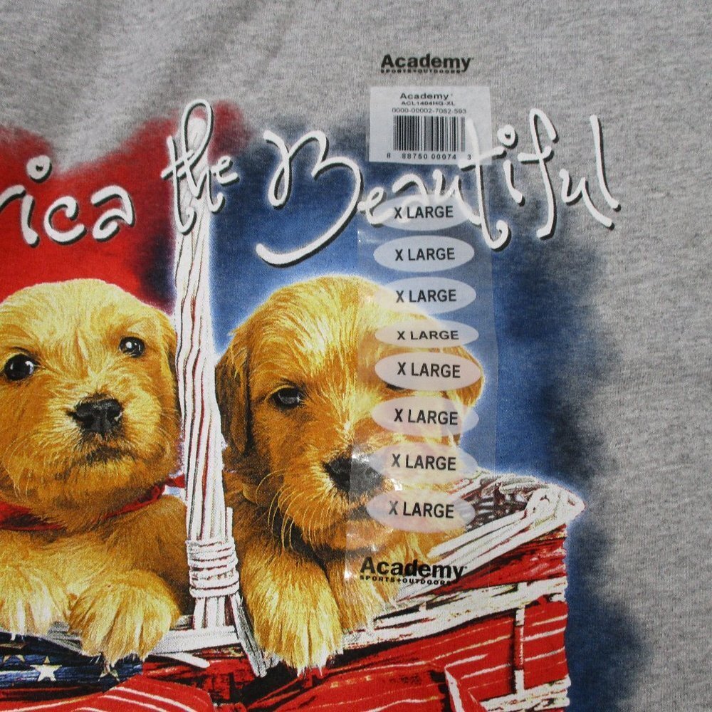 ACADEMY Gray T-Shirt "America the beautiful"  NWT Size XLarge - Picture 7 of 7